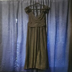 Francesca's Collections Black Maxi Dress with Cap Sleeves